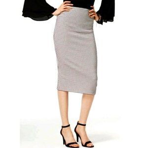 Alfani Midi Pencil Skirt Black White Medium M
